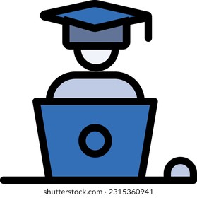 eLearning Icon signifies online learning and education through electronic resources, emphasizing flexibility and accessibility