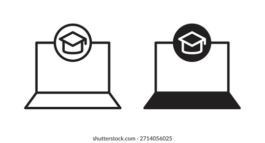 E-learning design de vetor silhueta ícone. Traçados editáveis