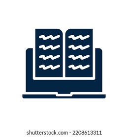 E-learning icon. Simple element illustration. E-learning concept outline symbol design.