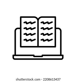 E-learning icon. Simple element illustration. E-learning concept outline symbol design.