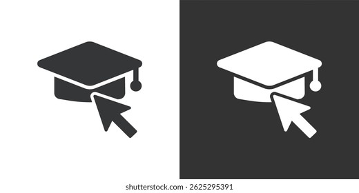Ícone de e-learning. Ícone de série de glifos sólidos