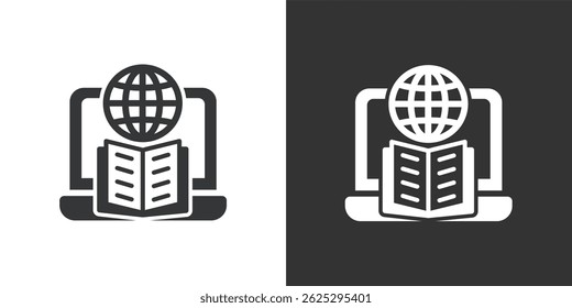 E-learning icon. Solid glyph series icon