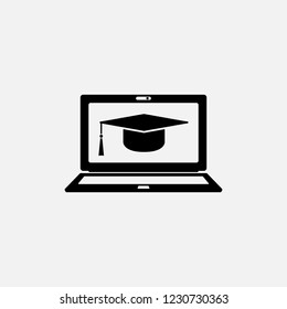 E-Learning icon. E-Learning symbol. Flat design. Stock - Vector illustration