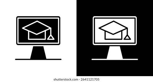 E-learning icon symbols. Vector illustration.
