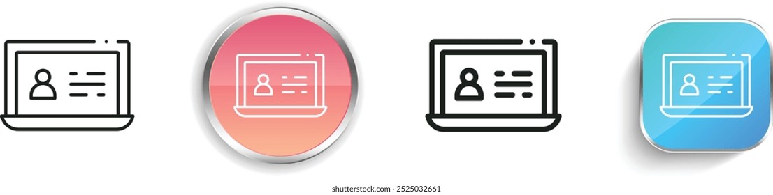 elearning icon. Thin Linear, Regular and Button Style Design Isolated On White Background