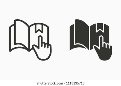 E-learning icon. Vector illustration on a white background.