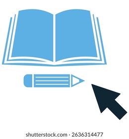 E-learning icon vector for internet-based study access. Ideal for online course interfaces, interactive education, and digital classroom tools.