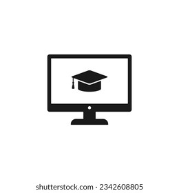 e-learning icon vector or e-learning icon vector isolated. Best e-learning icon for mobile apps, websites, e-learning design element, and more.