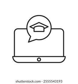 E-learning icon vector isolated on white background.