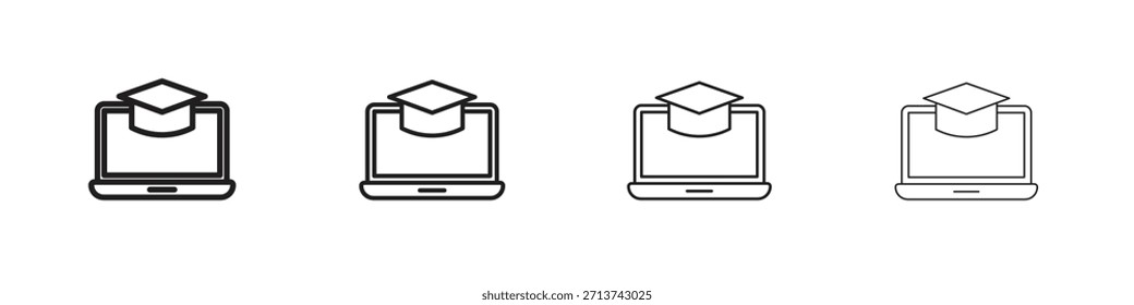 E-Learning-Symbol. Vektorisolierte Piktogramme.