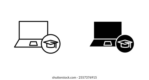 E-learning Icon vector. liner and flat style icons set.