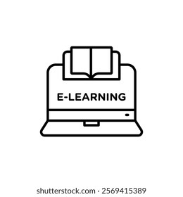 E-learning icon Vector logo outline