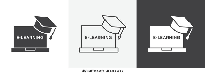 E-learning icon vector set for ui designs