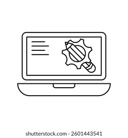 Elearning icon with white background vector stock illustration