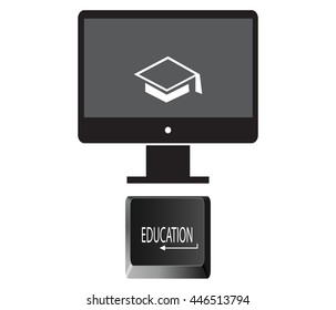 E-learning icon.Education icons vector.Internet education icon.Online learning.