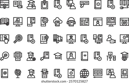 Elearning icons  High-Quality Vector Icons Collection with Editable Stroke. Ideal for Professional and Creative Projects.