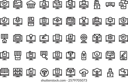 Elearning icons High-Quality Vector Icons Collection with Editable Stroke. Ideal for Professional and Creative Projects