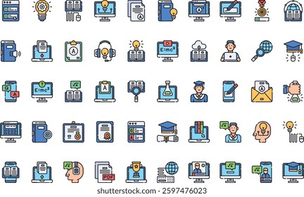 Elearning icons High-Quality Vector Icons Collection with Editable Stroke. Ideal for Professional and Creative Projects.