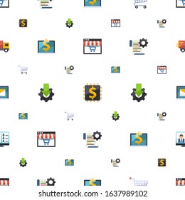 e-learning icons pattern seamless. Included editable flat Distance Learning, Blended Learning, Distance Exam, Computer-Based Training icons. e-learning icons for web and mobile.