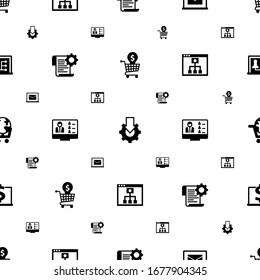 e-learning icons pattern seamless. Included editable filled Online Training, Online tutorial, Online library, Self-learning, Webinar icons. e-learning icons for web and mobile.
