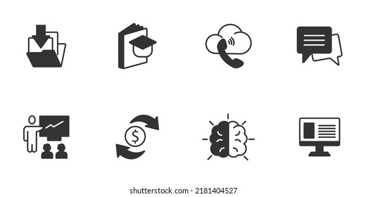 Set für E-Learning-Symbole .  E-Learning Pack-Symbol-Vektorelemente für Infografik-Web