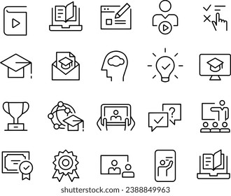 E-Learning Icons Set vector design