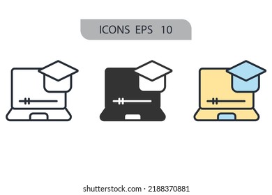 E-learning icons  symbol vector elements for infographic web