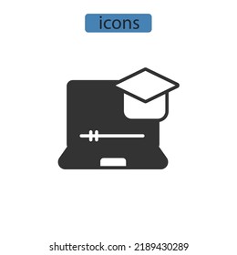 E-learning icons  symbol vector elements for infographic web