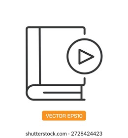 E-Learning-Symbole. Sammlung von Symbolelementen für dünne Linien.
