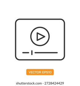 E-Learning-Symbole. Sammlung von Symbolelementen für dünne Linien.