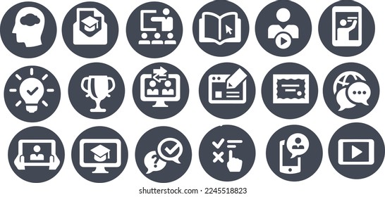 E-Learning Icons vector design exam
