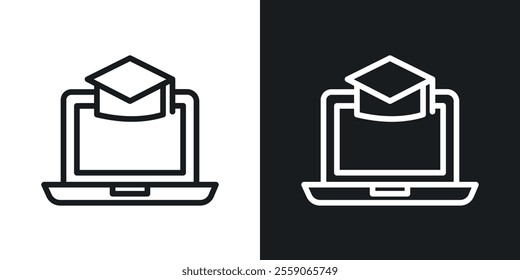 E-learning icons. vector set in black colors