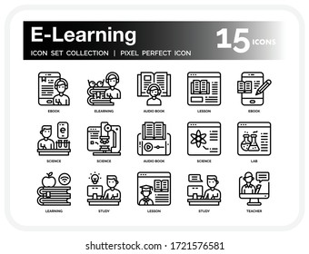 E-Learning icons for web design, book, ads, app, project etc.