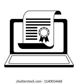 elearning laptop with diploma