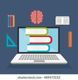 e-learning library virtual education online design graphic