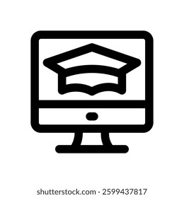elearning line icon. Clean and minimalist vector icon for websites, mobile apps, presentations, and logos. Fully scalable and customizable for any project.
