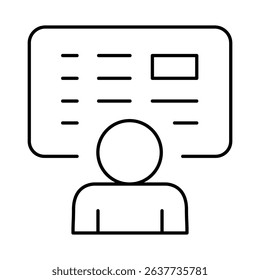 E-Learning Line Icon. Education, Teaching, Online Study Icons Editable Stroke Vector Illustration
