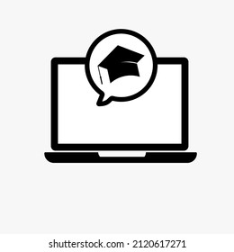 E-learning line icon. High quality black outline logo for web site design and mobile apps. Vector illustration on a white background.