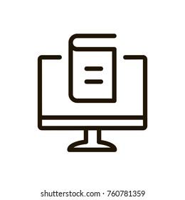 E-learning line icon. High quality black outline logo for web site design and mobile apps. Vector illustration on a white background.
