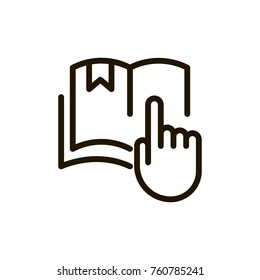 E-learning line icon. High quality black outline logo for web site design and mobile apps. Vector illustration on a white background.