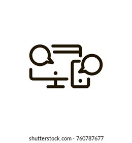 E-learning line icon. High quality black outline logo for web site design and mobile apps. Vector illustration on a white background.