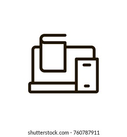 E-learning line icon. High quality black outline logo for web site design and mobile apps. Vector illustration on a white background.