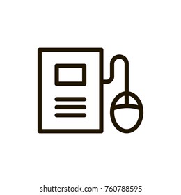 E-learning line icon. High quality black outline logo for web site design and mobile apps. Vector illustration on a white background.