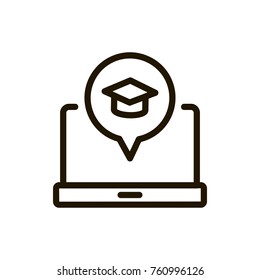 E-learning line icon. High quality black outline logo for web site design and mobile apps. Vector illustration on a white background.