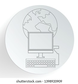 E-learning line icon. outline logo for web site design and mobile apps. Vector illustration on a white background
