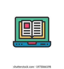Elearning Line Icon Vector Illustration