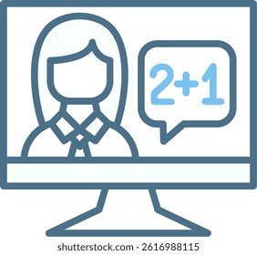 Elearning Line Two Colour Icon