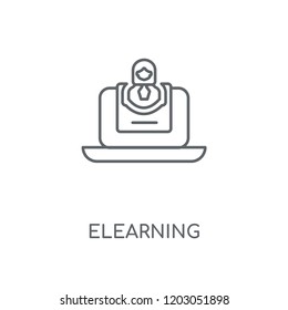 Elearning linear icon. Elearning concept stroke symbol design. Thin graphic elements vector illustration, outline pattern on a white background, eps 10.