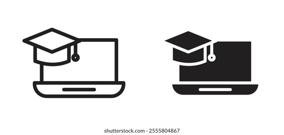 E-learning liner icon vector set.