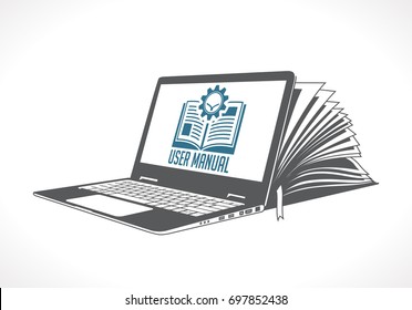 Elearning logo - ebook, e-learning and knowledge base concept